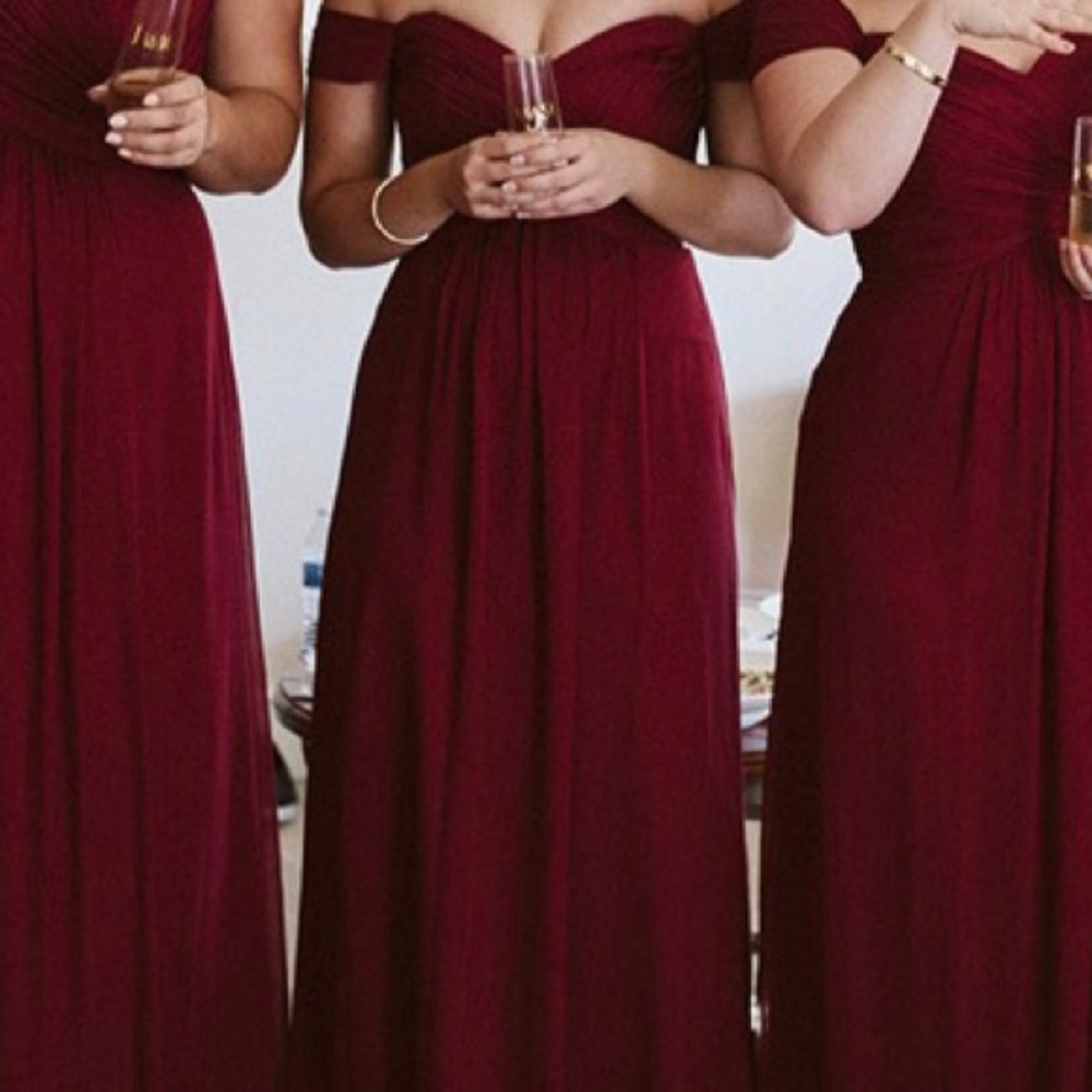 Lux Off Shoulder Chiffon Gown - Dessy Collection